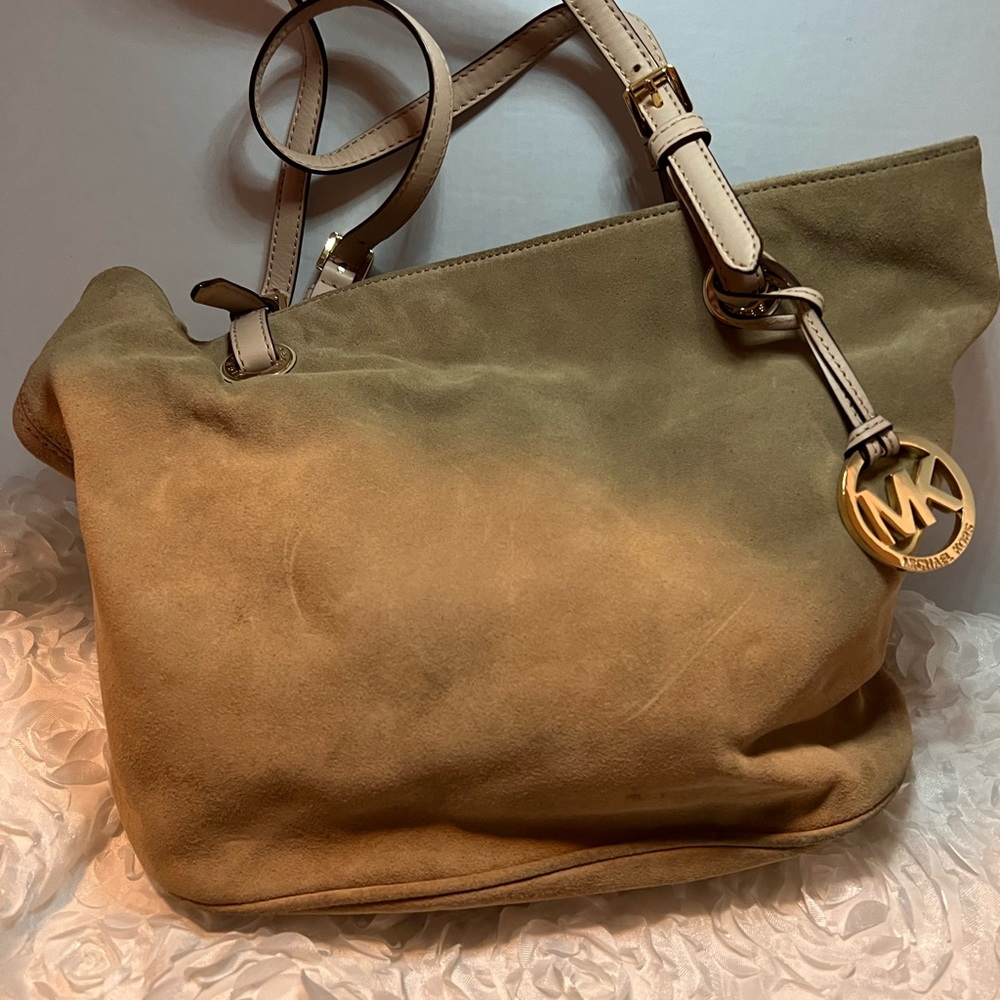 Michael Kors Rare Vintage Suede Camel Bag